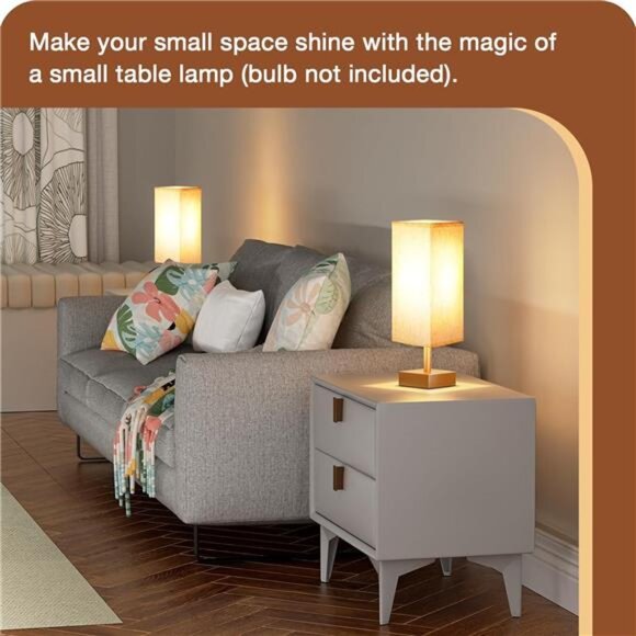 New Gold Small Table Lamp - Bedside Lamp for Bedroom, Minimalist - Picture 3 of 6